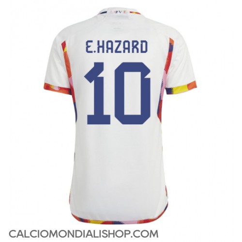 Maglie da calcio Belgio Eden Hazard #10 Seconda Maglia Mondiali 2022 Manica Corta